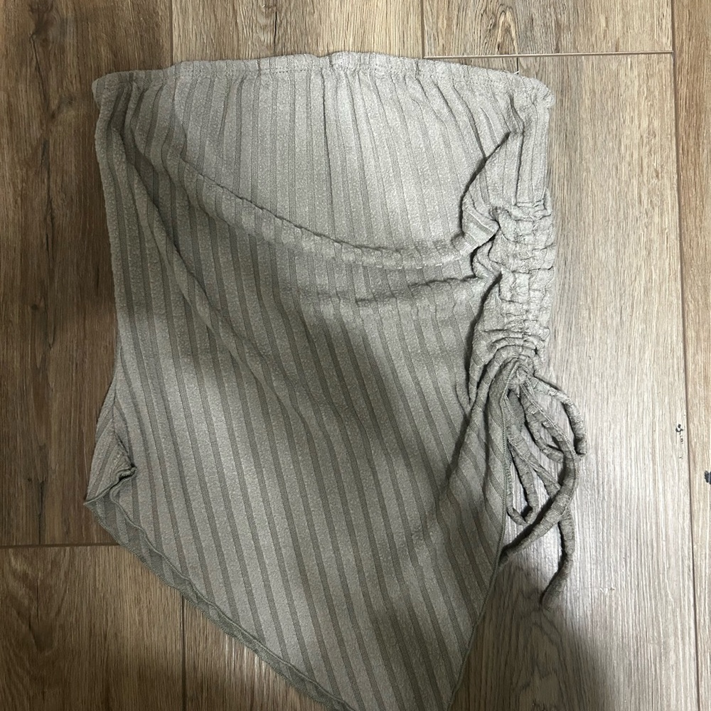 Striped Gray Ruched Shirt
